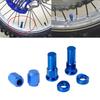 perfk 6 Sets Motorcycle Tire Wheel Valve Stem Cap Cover Rim Lock Nut CNC Universal - Blue