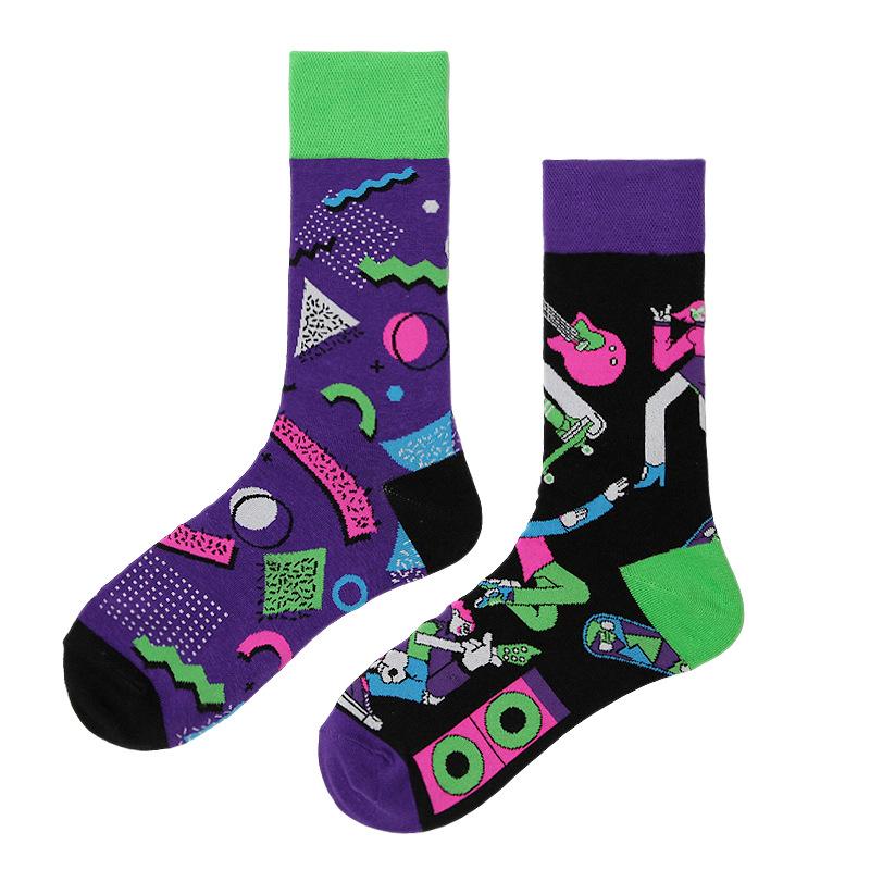 1 Pair Man Women Sock Original AB Tide Socks Colorful Cat Dog Koala Cow Cotton Socks Four Seasons Unisex Medium tube Socks Gift