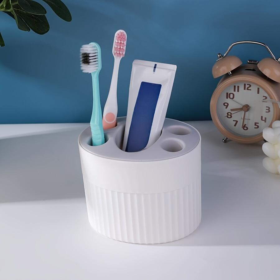 1 Stück Haushalts-Zahnbürstenhalter, Kunststoff-Zahnbürstenaufbewahrungsbox, Zahnbürsten-Aufbewahrungsorganizer, Badezimmer-Multifunktions-Zahnpasta-Zahnbürstenbehälter