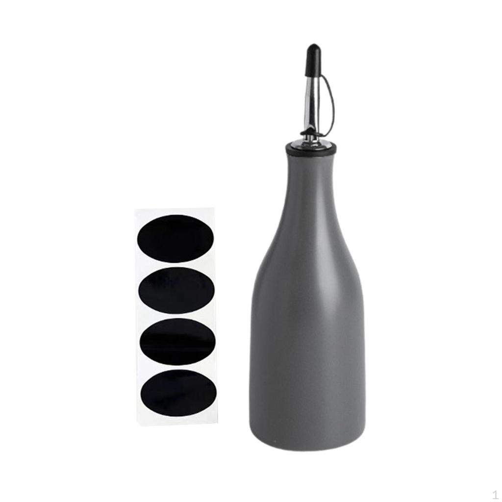Cooking Oil Bottle Olive Dispenser Ceramic Elegant Appearance with Lid Vinegar Can Shoyu