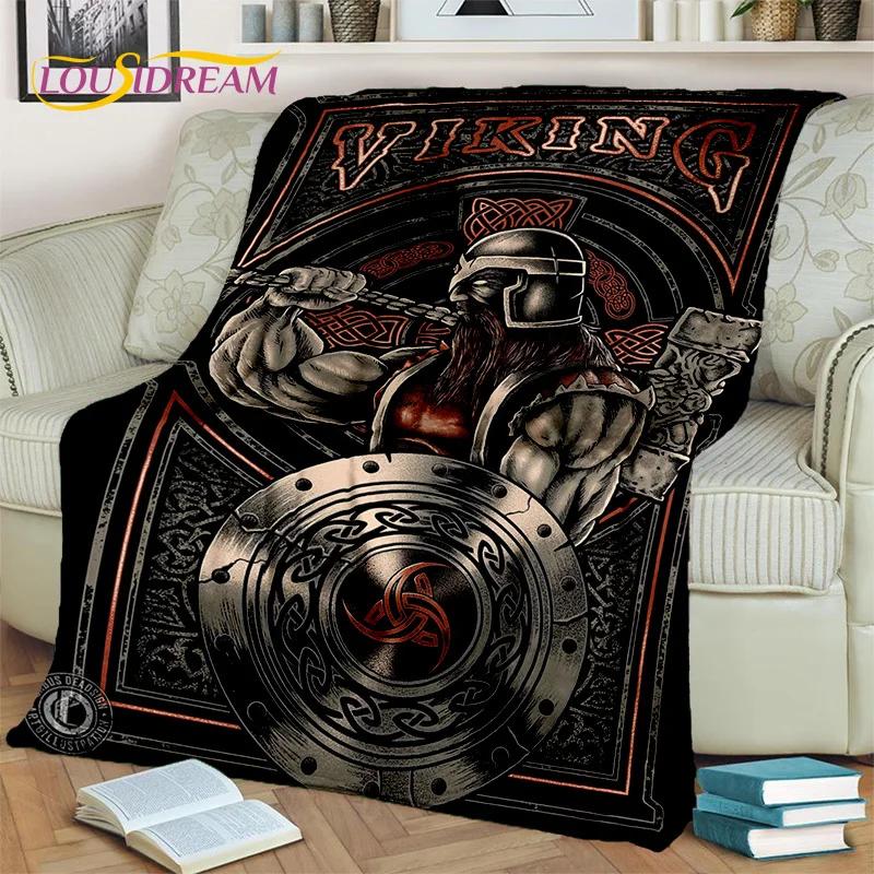 Wikinger-Decke mit nordischer Mythologie, Fenrir-Krähe, Flanell-Überwurf, Decke für Zuhause, Schlafzimmer, Bett, Sofa, Picknick, Büro, Wandern, Freizeit, Nickerchen, Geschenk