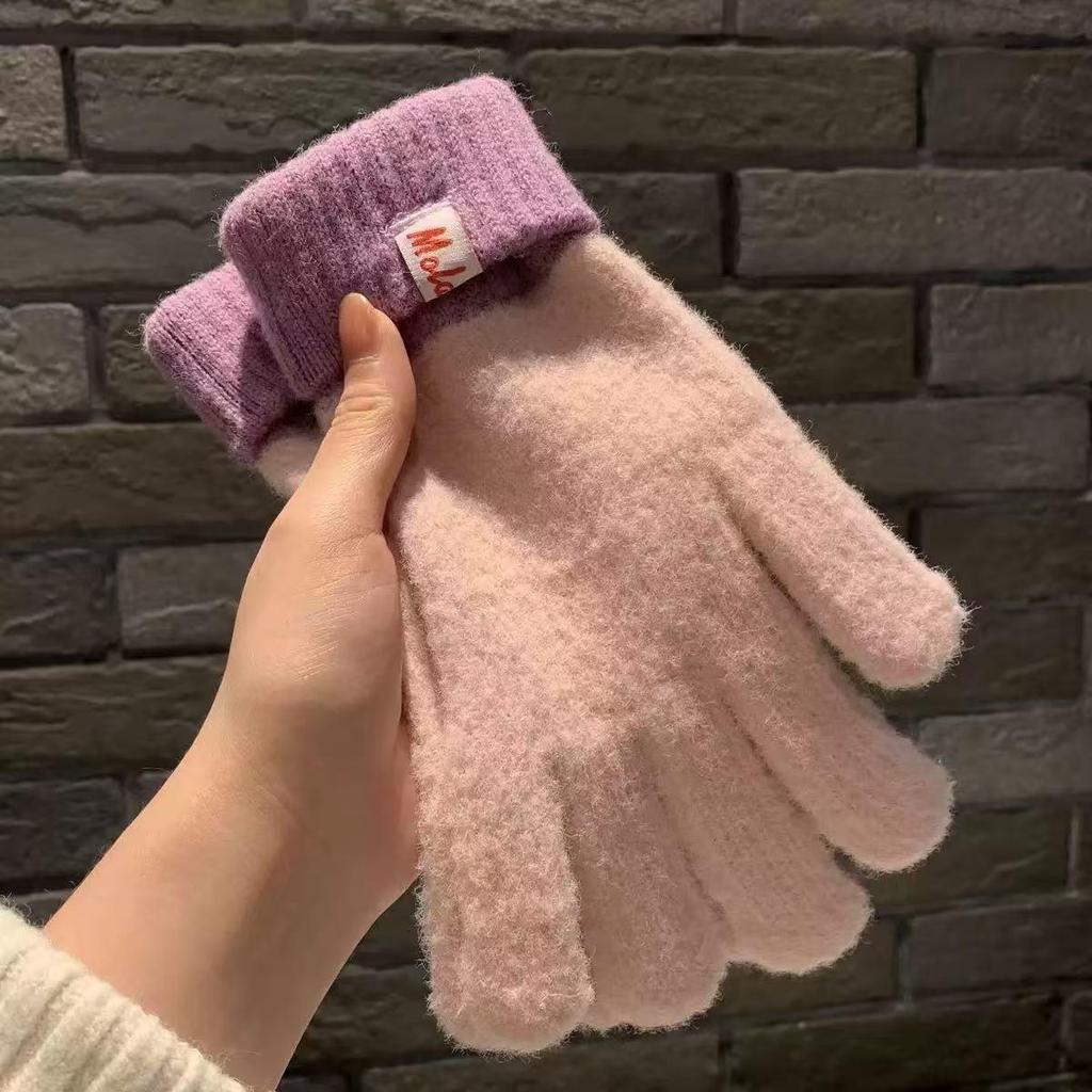 Korean Style Winter Touchscreen Knitted Gloves - Cute, Warm, Cold-Proof for Female Students & Cycling