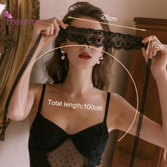 Lace Eye Beautiful Goggles Tulle See Through Adult Solid Color Print Pattern Lace Streamer