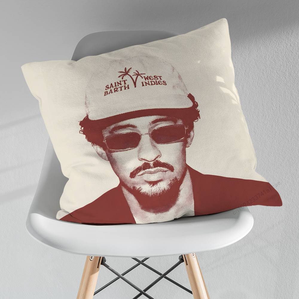 BBad Singer BBunny Throw Pillow Case Living Room Sofa Cushion Cover For Home Bedroom Decoration Protector