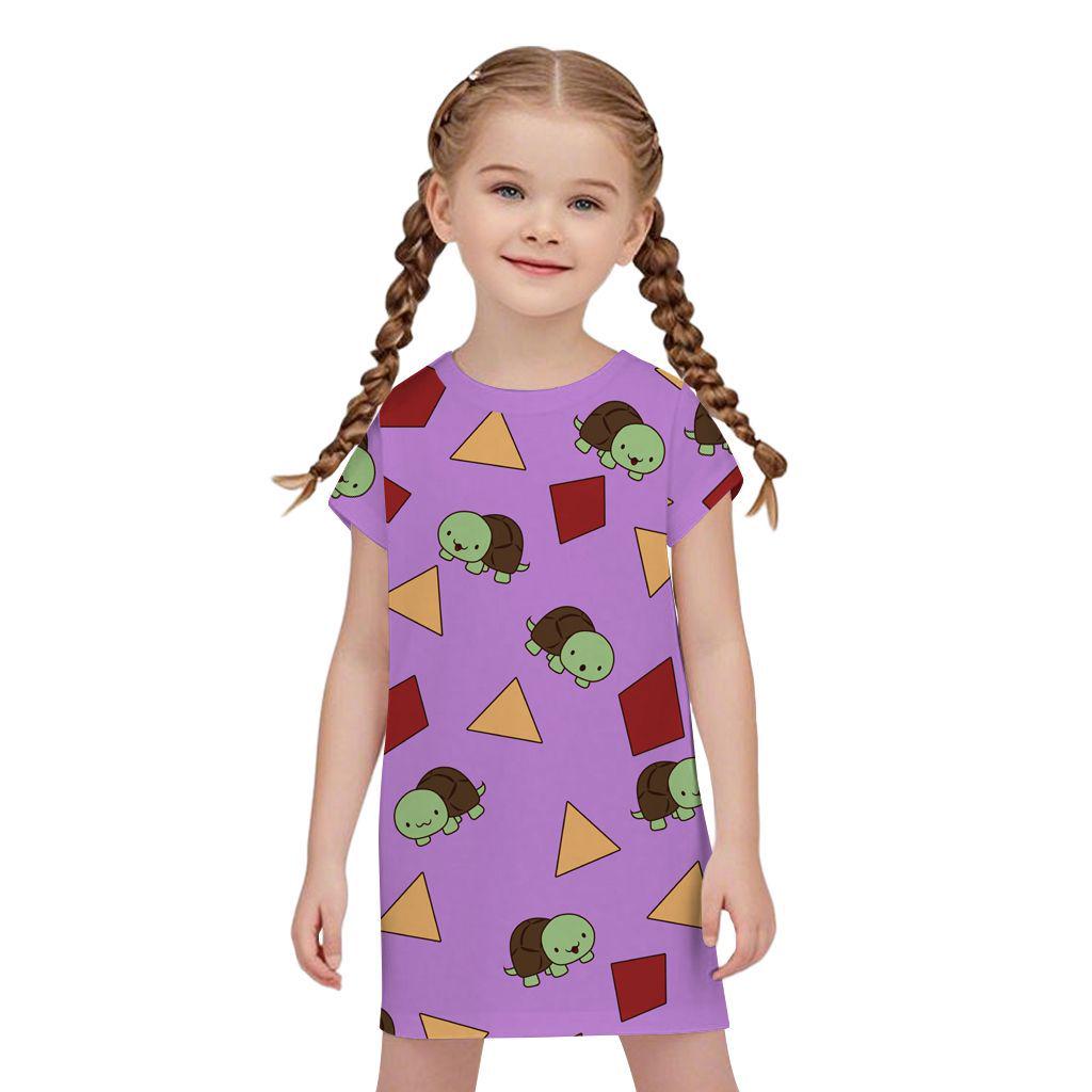 Kpop-Style Straight-Cut Nightgown for Women & Girls - Cute Summer Design With Trompe L'oeil Effect