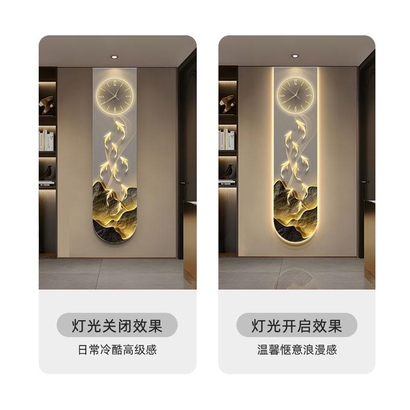 Modern Design Entrance Hall 3D Wall Clock Villa Mute Digital Clock Corridor Wall Decor Decoration Golden LED Light Painting