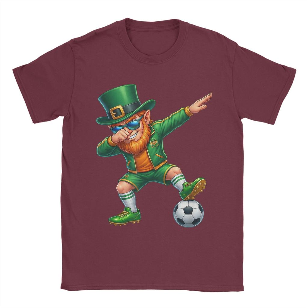Funny Leprechaun Palying Soccer Player St Patricks Day T Shirt Summer Cotton TShirts For Unisexs Hippie Tshirt ShortSleeve Tops