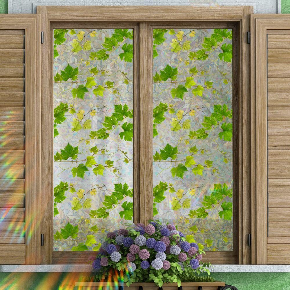 

Cane Vine Window Sticker Green Leaf Glass Sticker INS Style Window Privacy Film Home Decoration
