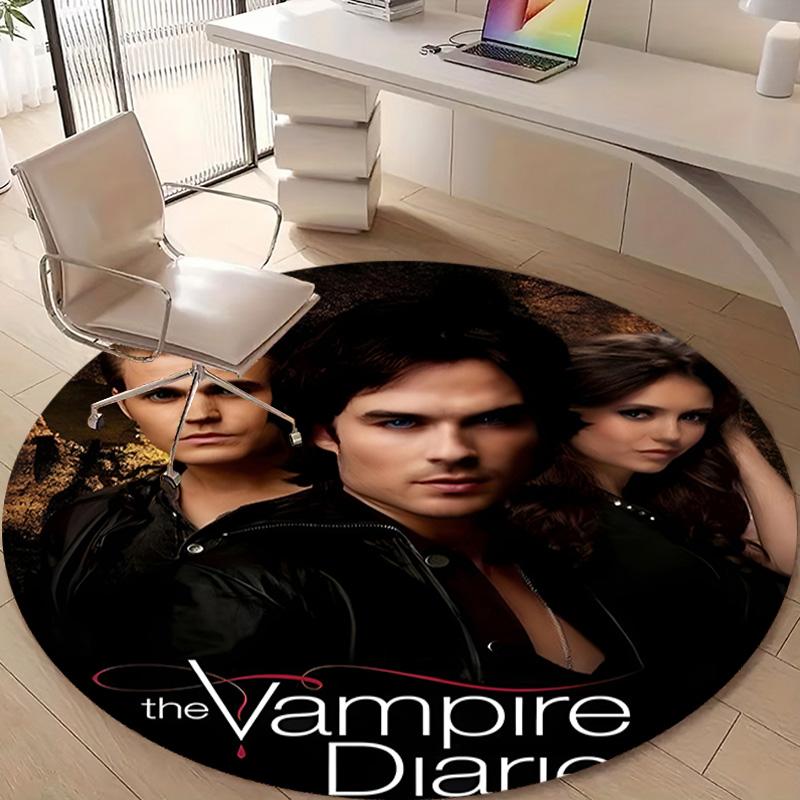 1pc The Vampire Diaries3 Design Printed Area Round Carpet for Bedroom Living Room Home Decor Rugs Mat Non Slip Mat Rug for Bedside