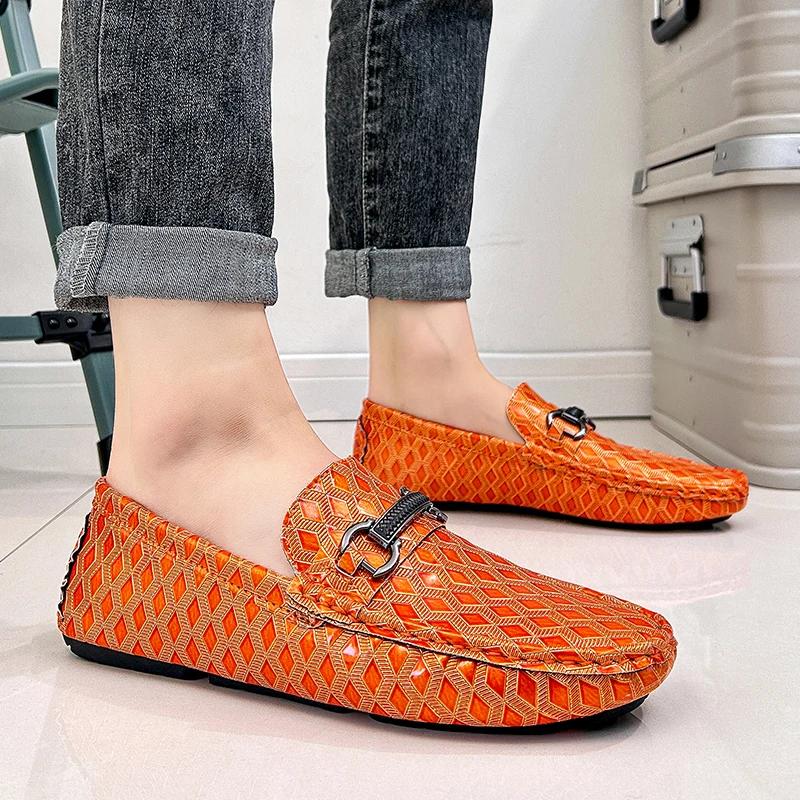 New Handmade PU Leather Loafers Men Shoes Design Loafers Man Comfortable Slip On Men Loafers Size 48 Moccasins Driving Shoes