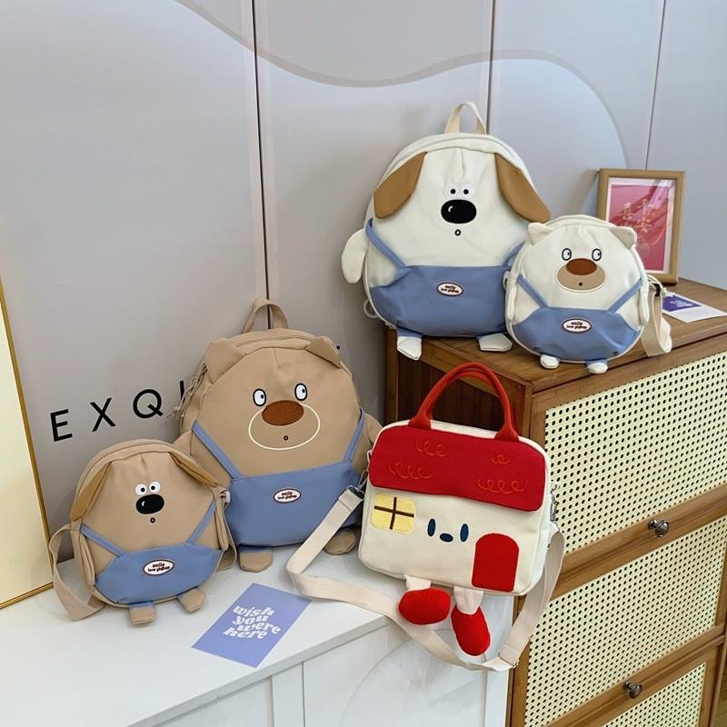 Cartoon Capybara Kids Crossbody Bag Lightweight Nylon Backpack For Kindergarten Daily Use