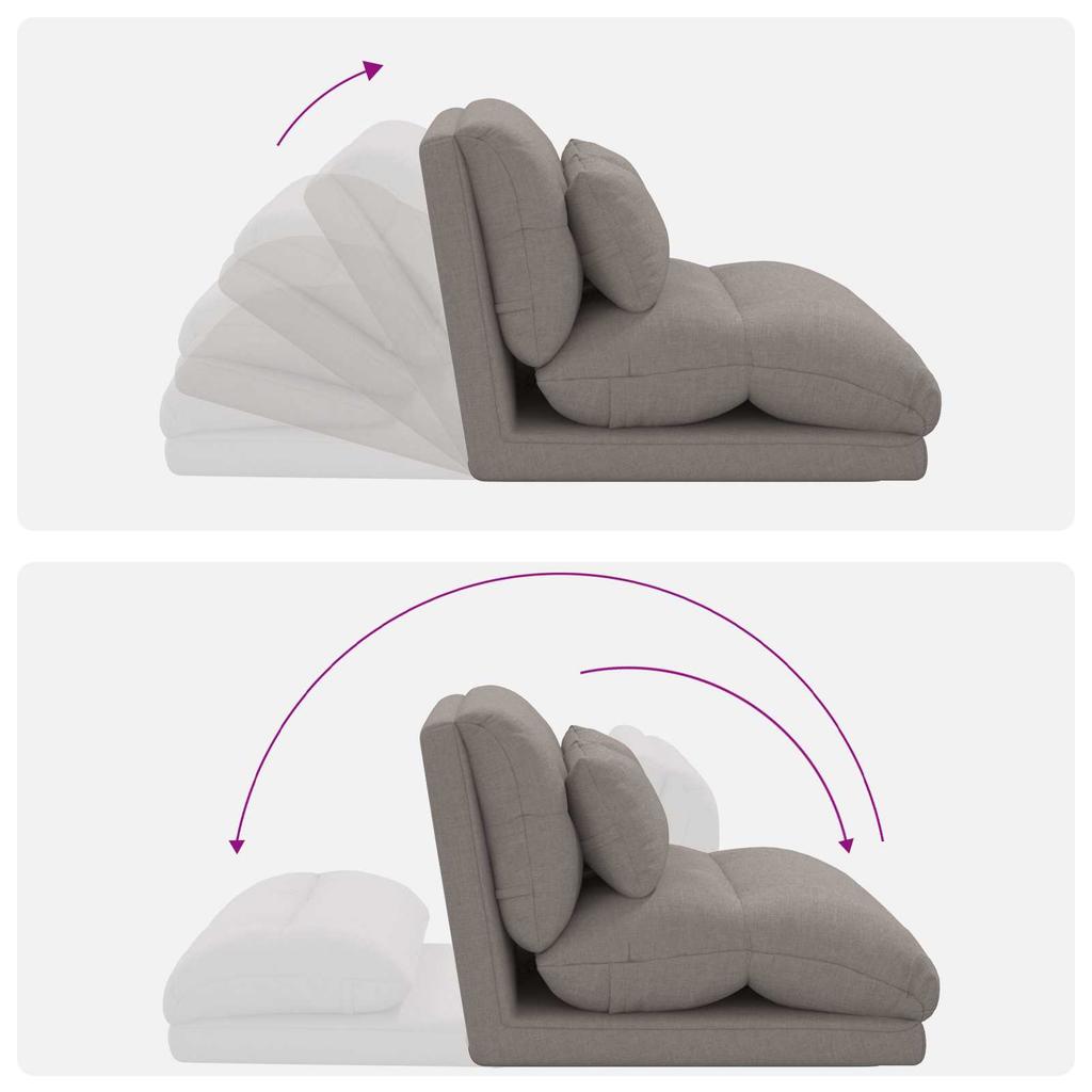 Adjustable Floor Chair Taupe Fabric