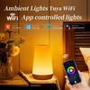 Xiaomi TUYA WiFi Night Light LED Smart Touch Bedside Lamp USB Charging Table Lamp Dimming Night Lamp Room Decor Lamp  Alexa Google Home