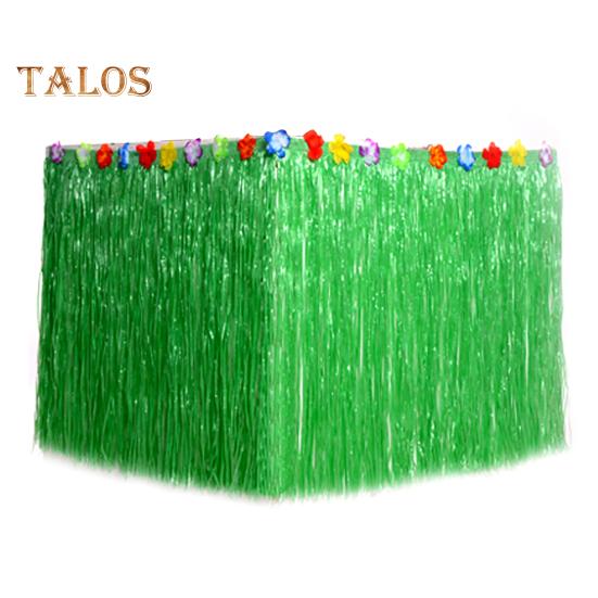 

Юбка для стола в гавайском стиле, водонепроницаемая, тропическая, луау, красочная, с кисточками, для стола, летняя, пляжная, тематическая, алоха, вечеринка, украшение армия зеленый