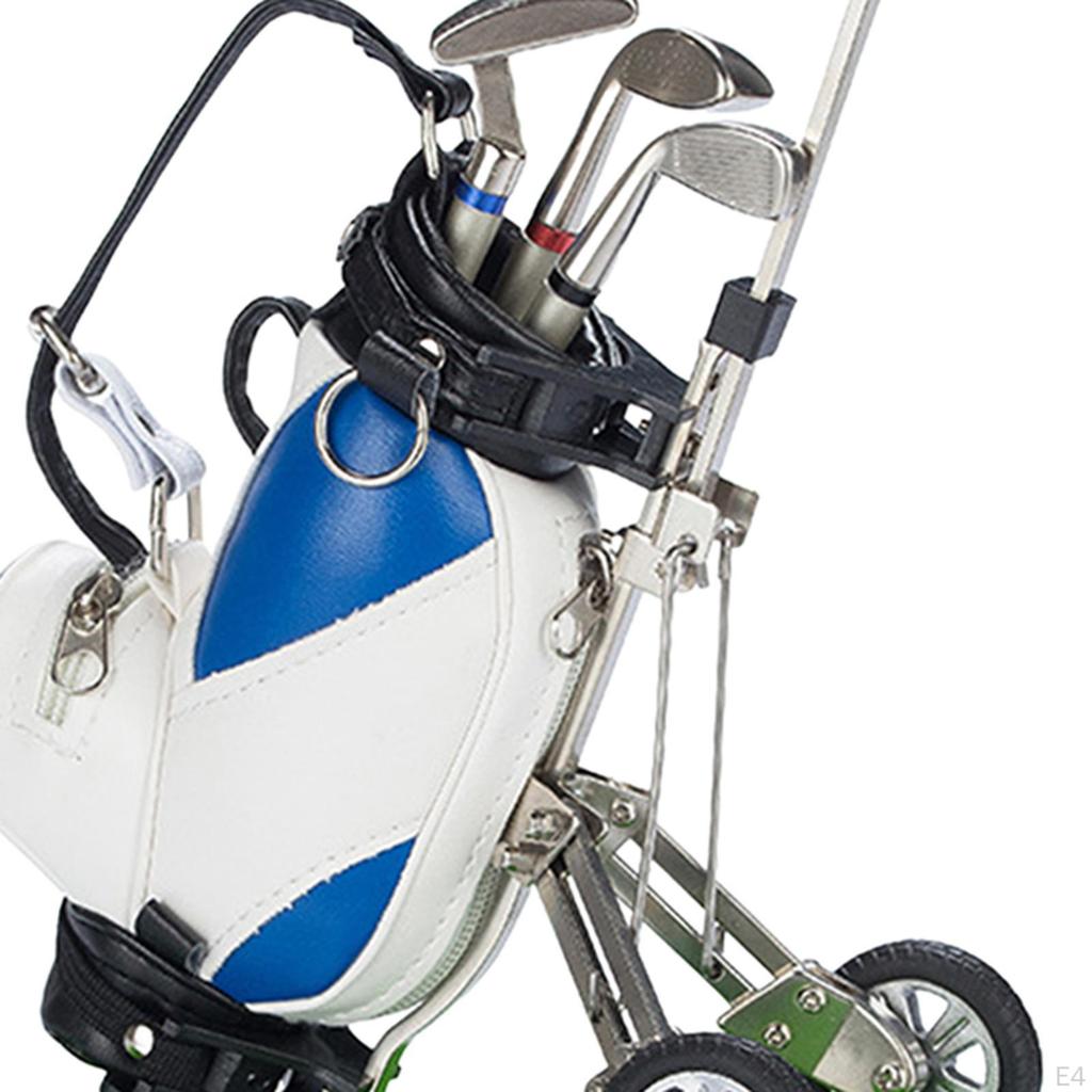 Golf Bag Miniature Pen Holder Souvenir 20x12x20cm Decorative Desk Toy for Home Office Book