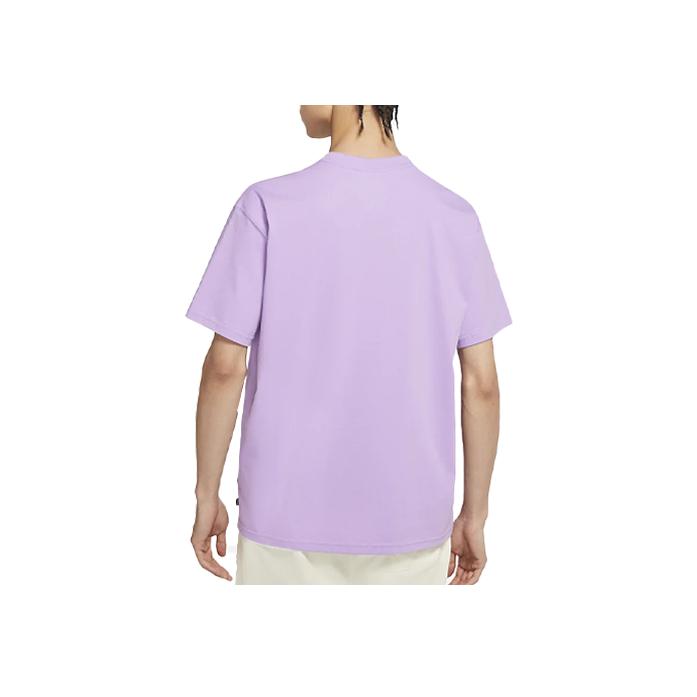 Nike Solid Color Loose Fit Round Neck Drop Shoulder Short Sleeve T-Shirt Men Tops Purple DB9976-589