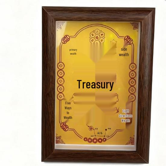 Golden Key Photo Frame Ornament - Zodiac Opening Gift & Wealth Decor