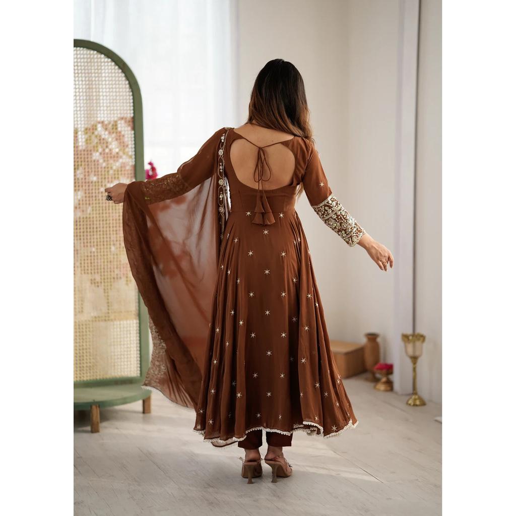 Beautiful Wedding Wear Anarkali Gown Dress Indian Bollywood Desigenr Long Suit
