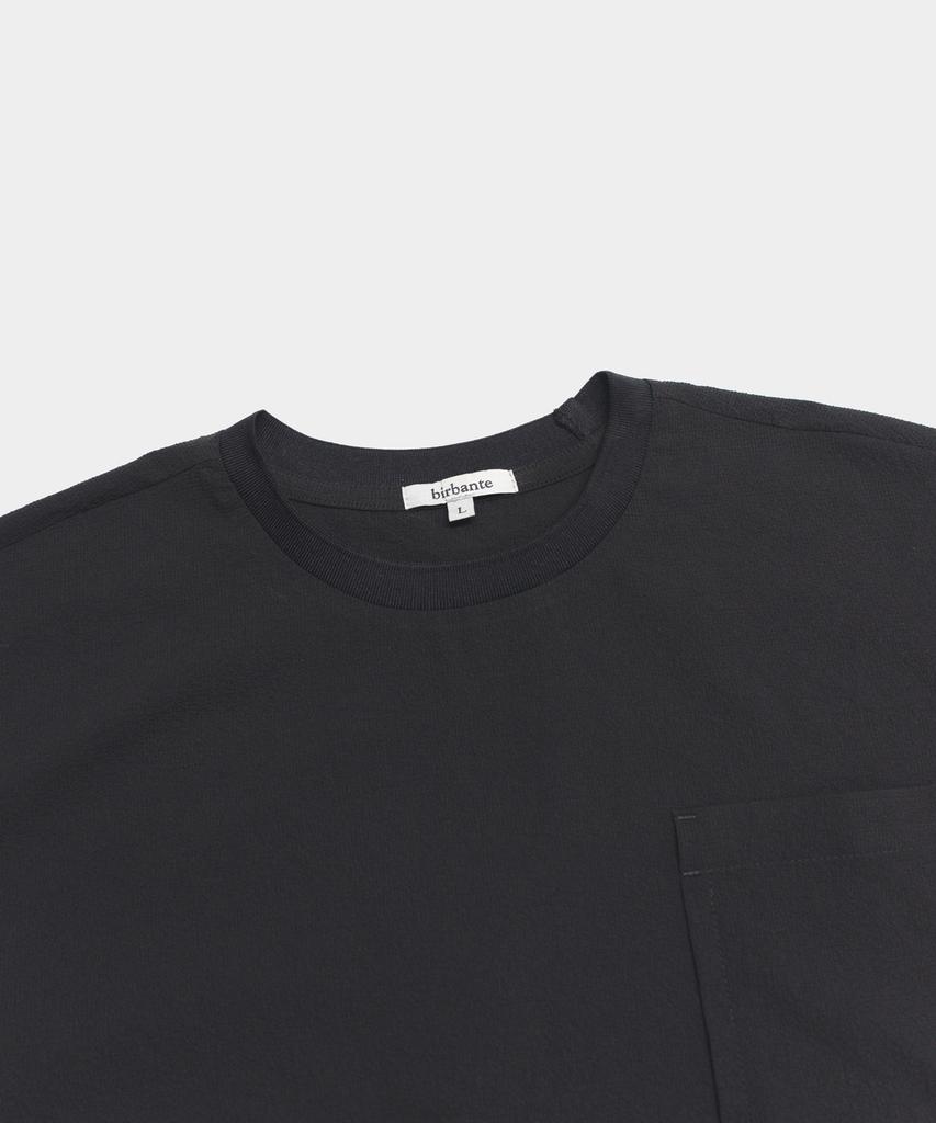 BIRBANTE Seersucker Aero Stretch T-Shirt - Black