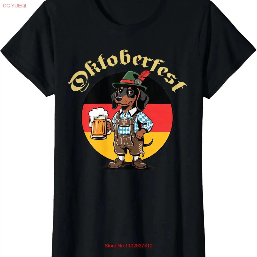 Oktoberfest Dachshund Sausage Dog Gerunisex Beer Ladies Crewneck T Shirt Vintage Fashion Unisex Graphic Breathable Stylish