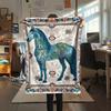 Blumenpferd-Print Flanelldecke, Hohe Qualität, Bequem für alle Jahreszeiten, Heimdekoration, Wärme und Komfort, Perfekt für Weihnachtsgeschenke
