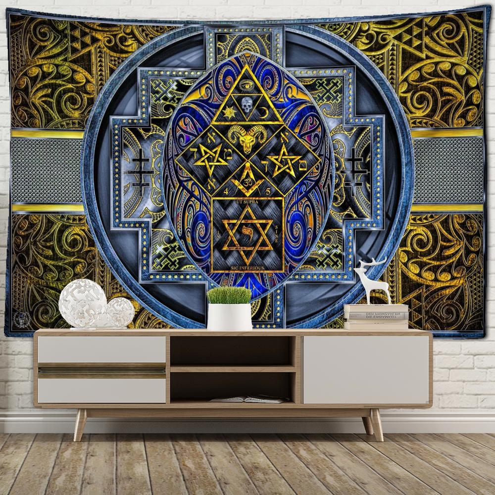 Psychedelic Tarot Tapestry Mysterious Hippie Art Wall Hanging Tapiz Dormitory Decor Background Cloth