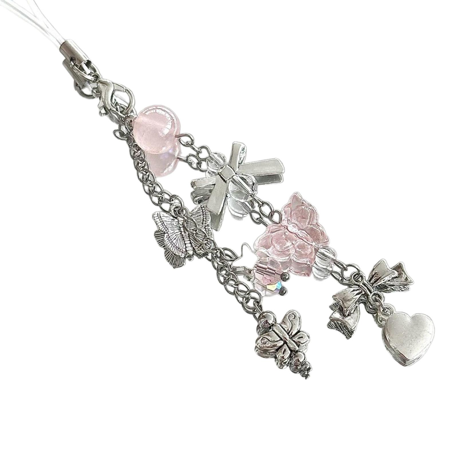 

Брелок из акрилового сплава с бисером, стильный кулон для телефона для женщин и девочек, элегантный брелок в подарок, модный аксессуар для сумки 12