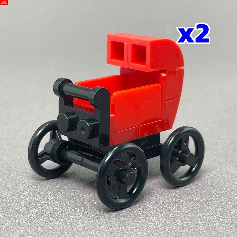 MOC Bausteine Baby Kinderwagen Kinderwagen Flaschenhalter Bildungsbausteine Kinder Mädchen Spielzeug Geschenk