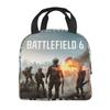 Battlefield 6 Funny Games Merch Insulated Lunch Bag For School Food Storage Bag Portable Thermal Cooler Lunch Box