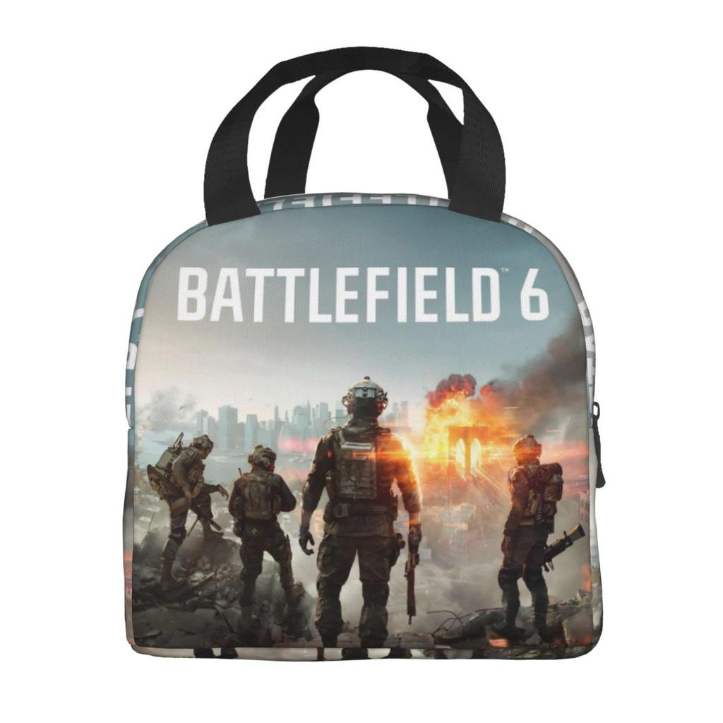 Battlefield 6 Funny Games Merch Insulated Lunch Bag For School Food Storage Bag Portable Thermal Cooler Lunch Box