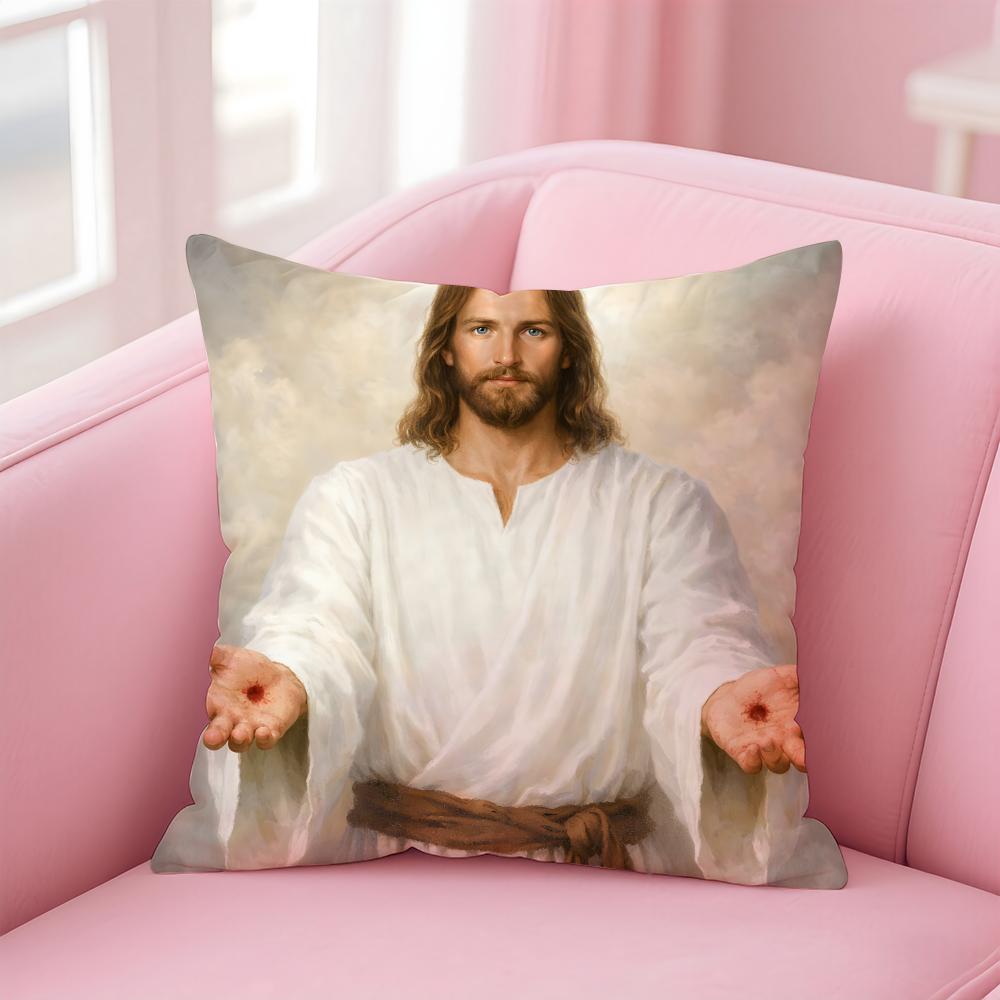 JJesus Christ Cushion Cover Pillow Case Soft Friendly Fabric  Concealed Zipper