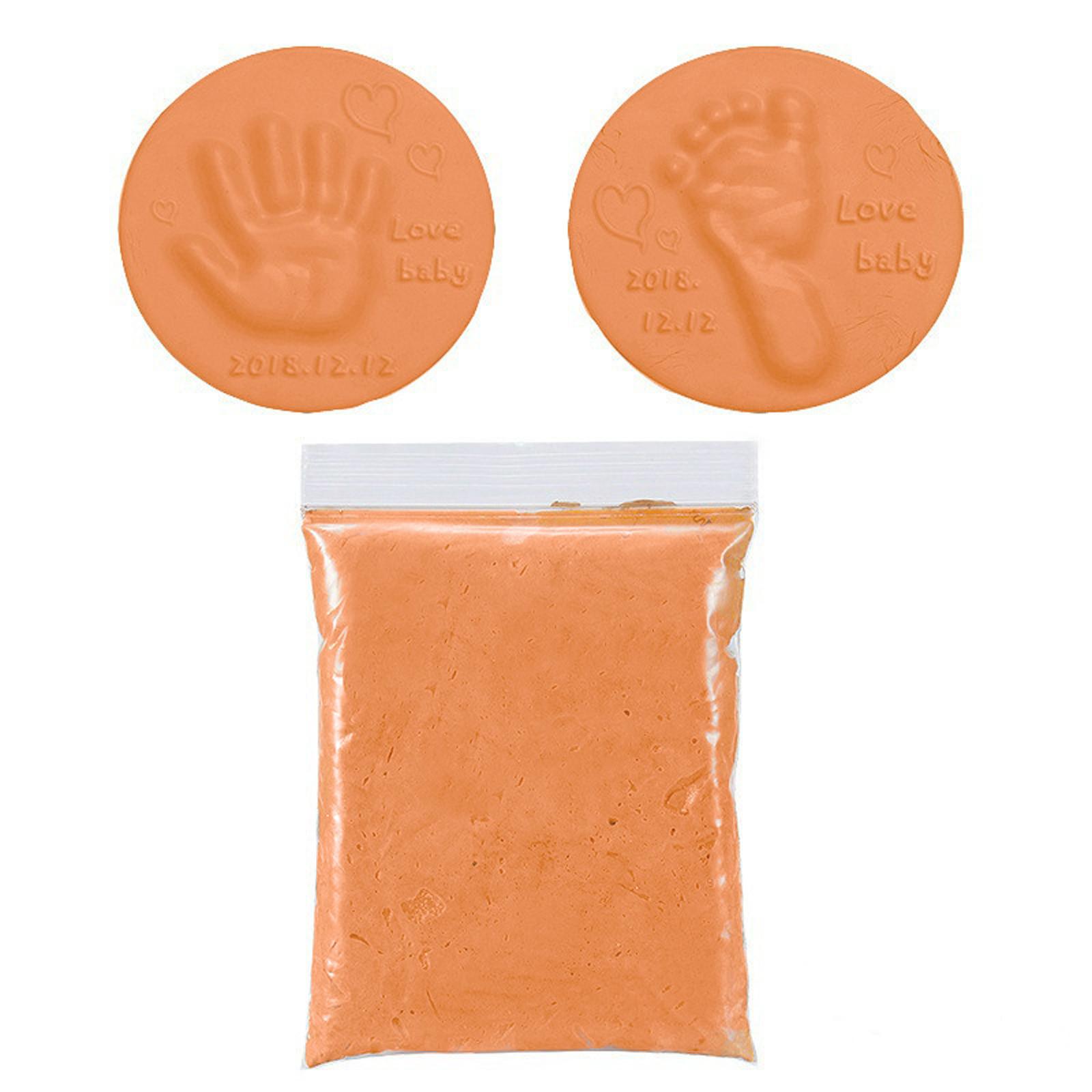 

Чернильная подушечка для рук и ног ребенка, сверхлегкая, стереоуход, сушка, мягкий детский отпечаток оранжевый