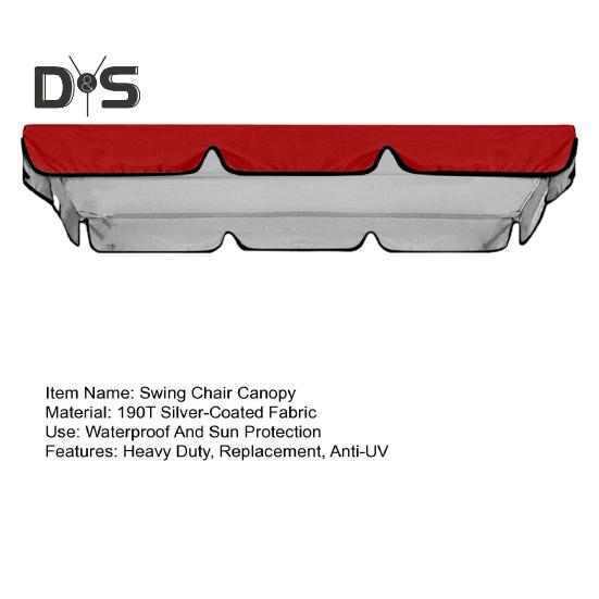 Baldachin de înlocuire pentru leagăn, rezistent la apă, anti-UV, 2-3 locuri, capac superior pentru leagăn, pentru grădină, verandă, terasa, leagăn, umbrire pentru soare