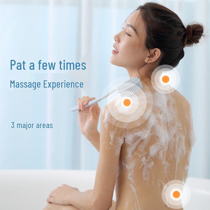 Silicone Long-Handle Exfoliating Shower Brush & Back Scrubber