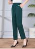 Mom's Summer Thin High-Waisted Elastic Pants - Casual Straight-Leg for Middle-Aged and Elderly Women
