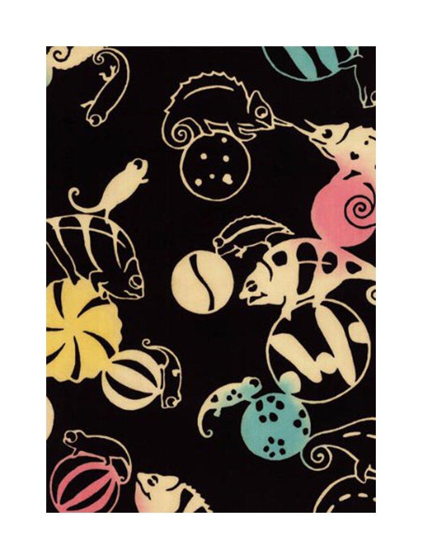 

Tenugui Dyed with Chameleon Pattern Made in Japan Niwa-zome (Tenugui) - - 100% Cotton, чорний