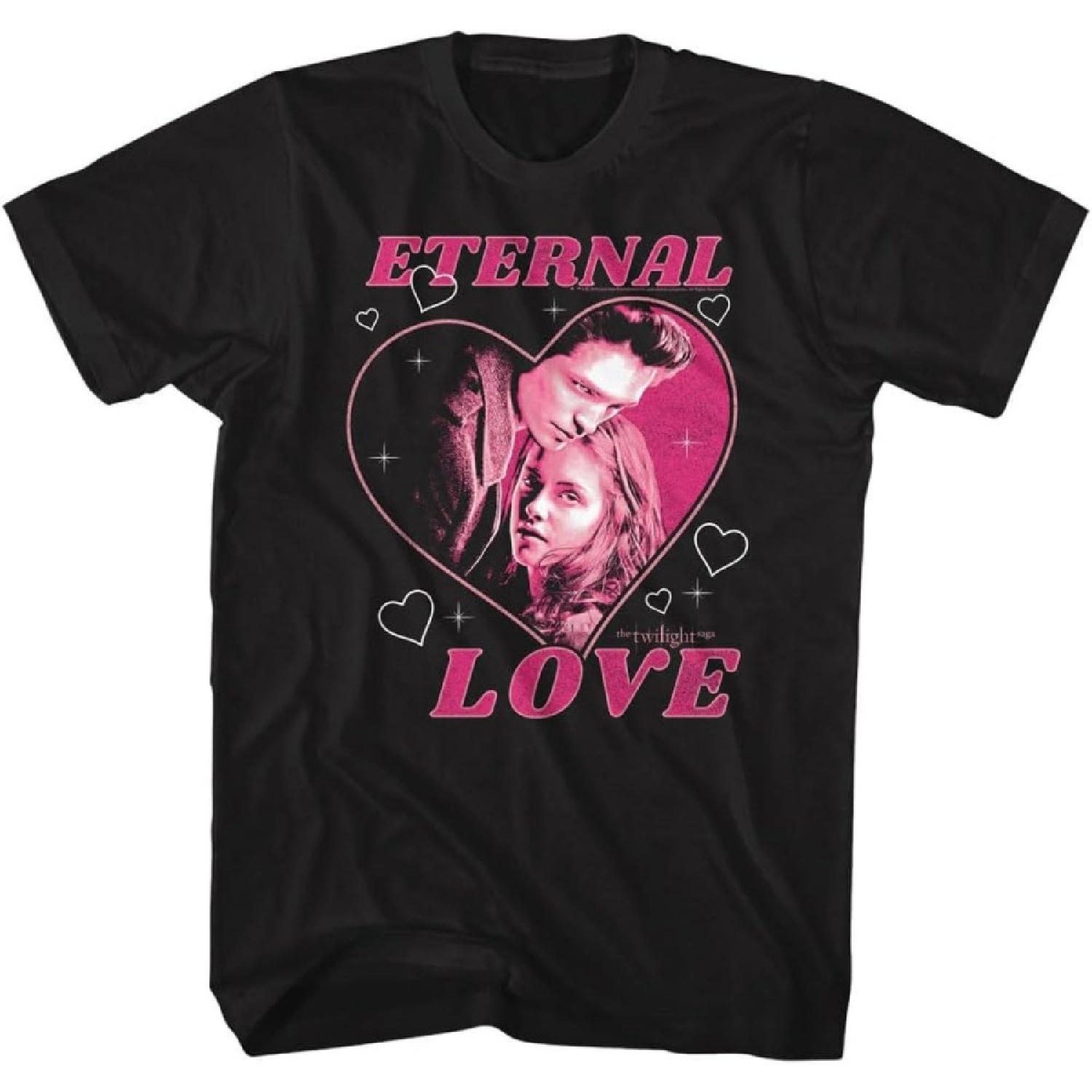 

The Twilight Saga T Shirt Edward & Bella Eternal Love Adult Black Short Sleeve Vampire Movie Graphic Tees XXXXXL різнокольоровий