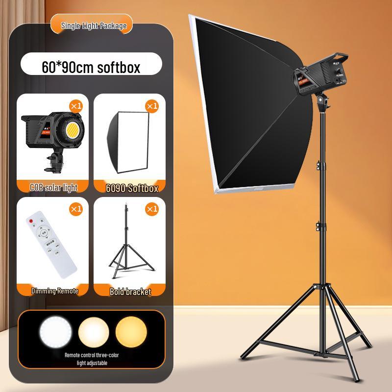 100W COB Broadcast Fill Light with Spherical Reflector Softbox for Photography & Streaming