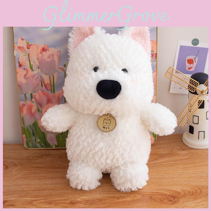 Standing Highland West Terrier Plush Dog Doll Animal Stuffed Toys Gift Accompany