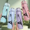 1PC Giraffe Love Heart Line Drawing 750ml Color Plastic Sports Water Bottle Leakproof Flip Straw Lid Suitable for Sports Office Home Use