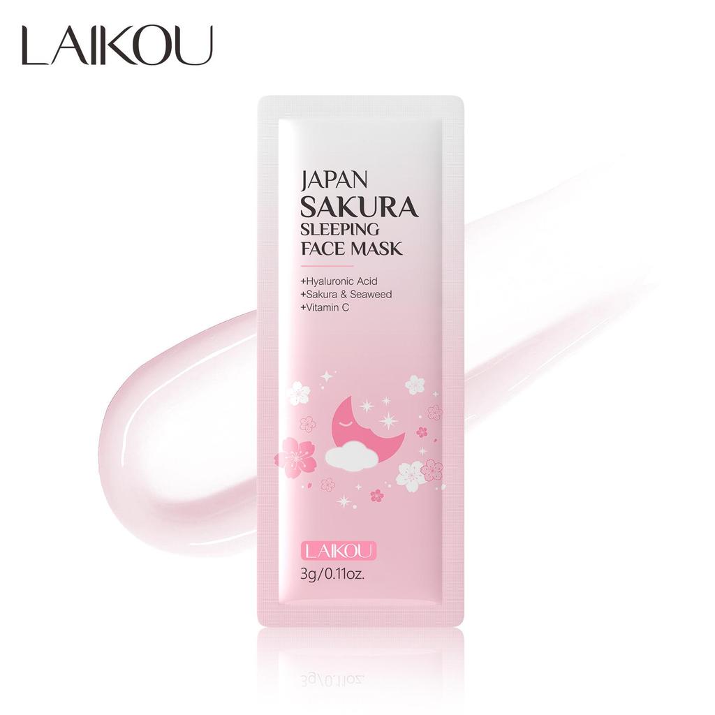 LAIKOU Sakura masque de sommeil acné soins de la peau hydratant apaisant masque Facial hydratant 3g x 15 pièces