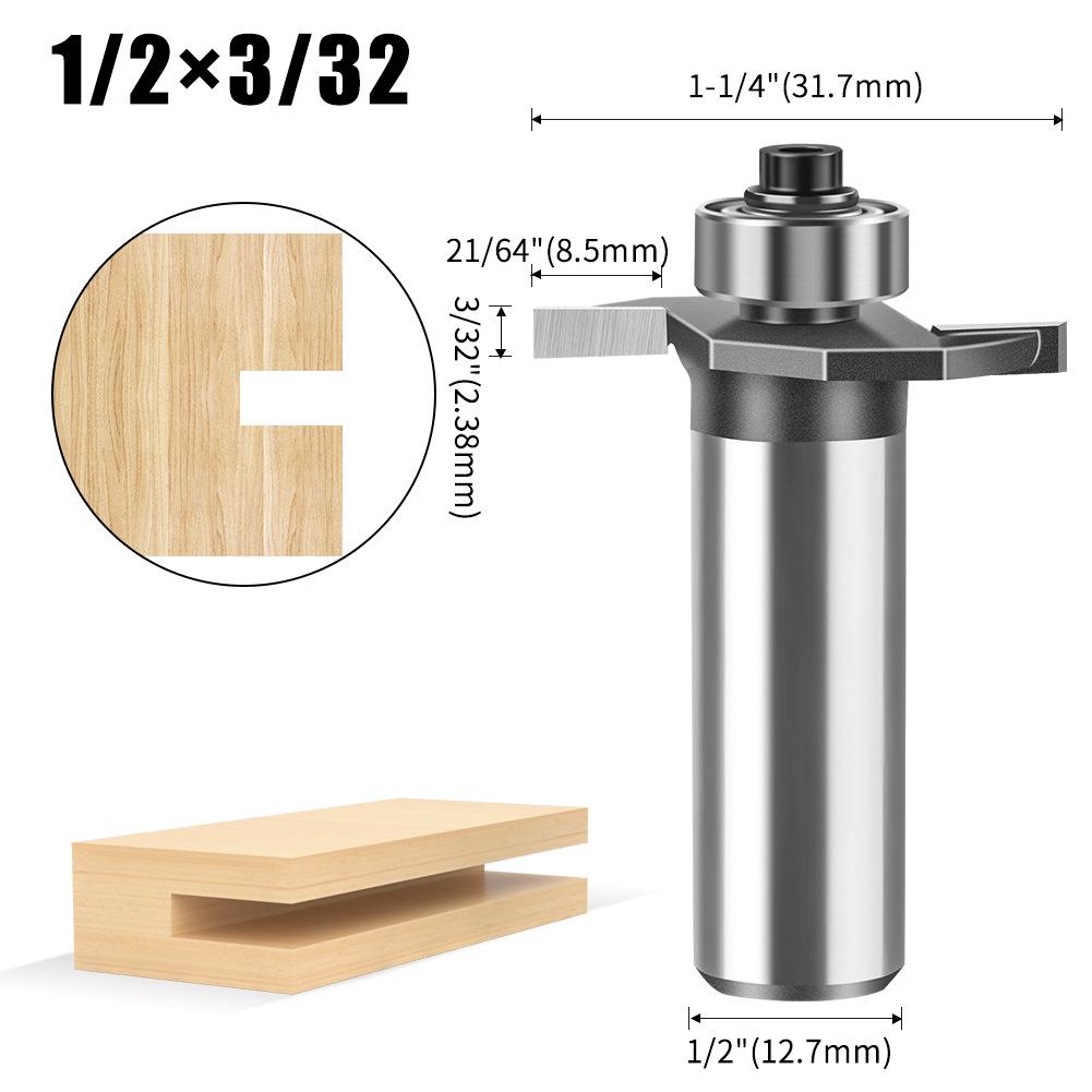 1/4 Schaft 1/2 Schaft Kugel T-Fräser Holzbearbeitung Fräser Nutfräser Kerbenfräser 2-in-1 Nutfräser Begonienwinkel Fräser