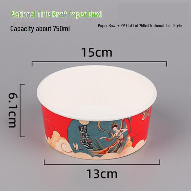 

Biodegradable Kraft Paper Round Meal Box with PP Lid