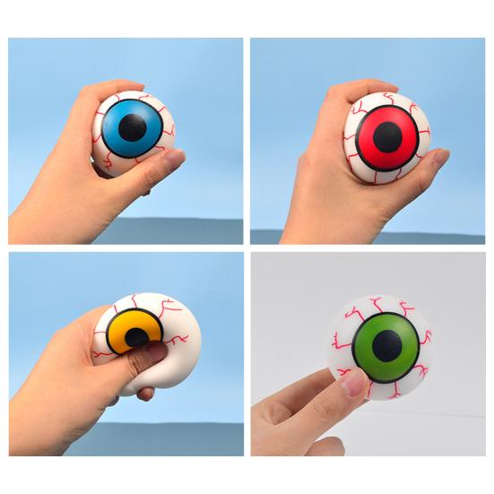 Halloween Augapfel Quetschspielzeug Realistischer TPR Stressabbau Ball Knebel Scherz Fidget für Kinder Erwachsene Tragbares Dekompressions-Gadget für Angst Partygeschenke