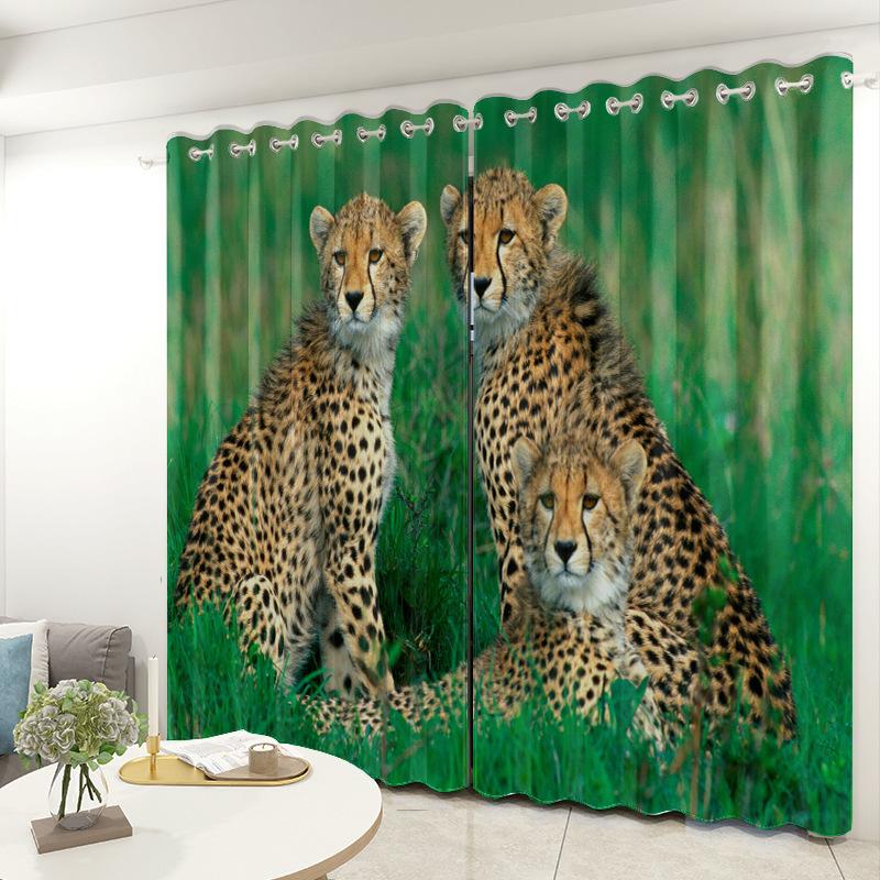 Animal Curtain Cloth Bedroom Living Room Balcony Blackout Curtain Office Hotel Insulation Curtain