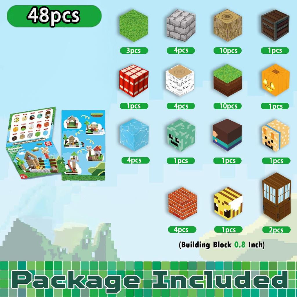 Magnetic Building Blocks Mine World Magnetic Ender Dragon Head Portal Construction Brick Cube Toy Set Gift For Boy Girl Children