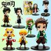 13cm Figure Demon Slayer Figurine 8Pcs Kimetsu No Yaiba Small PVC Dolls Desktop Decora
