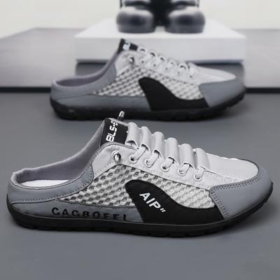 Baotou Half-tray Shoes Men's 2025 Summer New Mesh Breathable One-pedal Lazy Shoes Fashionable Versatile Breathable Mesh Shoes