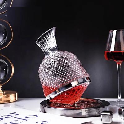 Decantador de vino giratorio de 360 grados, dispensador de 1500 ml, botella de cristal, aireador de vino, jarra con espejo, regalo, decoración de bar.
