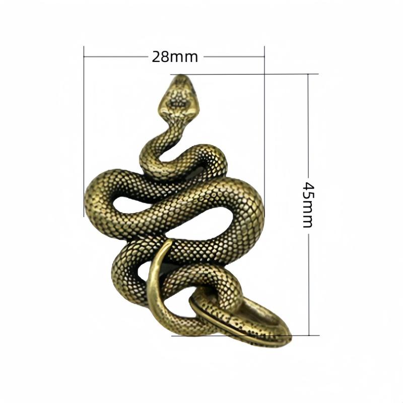 Mini Vintage Brass Snake Decor Figurines For Interior Decoration Desktop Decor Distinctive Car Hanging Keychain Luggage Pendant